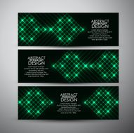 Vector green banners set with abstract background