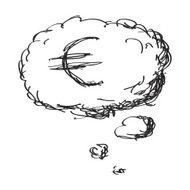 Simple doodle of a money thought