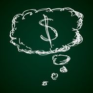 Simple doodle of a money thought N2