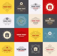 Sale gift box tag icons Discount symbols