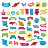 Sale bag tag icons Discount symbols