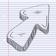 Simple doodle of an arrow