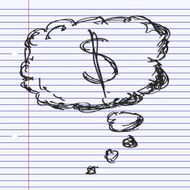 Simple doodle of a money thought N3