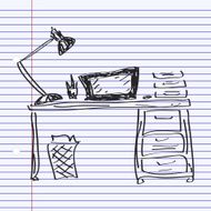 Simple doodle of a desk