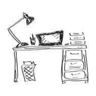 Simple doodle of a desk N2