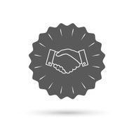 Handshake sign icon Successful business symbol