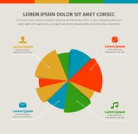 Modern infographics in a pie chart for web or print