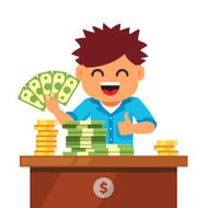 Kid finances and savings concept