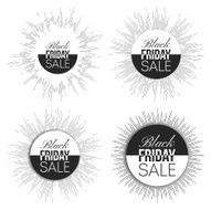 Black friday elements noir design sale banners set vector illustration