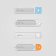 Vector modern search bars set on gray background