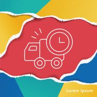 logistics truck line icon