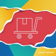 logistics freight trolley line icon