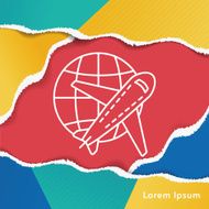 logistics airplane line icon