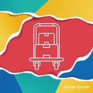 logistics freight trolley line icon N2