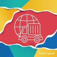 logistics truck line icon N5