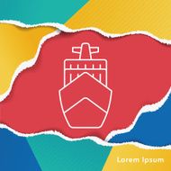 logistics ship line icon N2