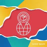 logistics freight map line icon N3