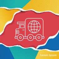 logistics truck line icon N9