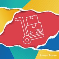 logistics freight trolley line icon N3