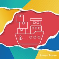 logistics ship line icon N4