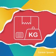 logistics freight weight line icon N3