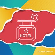 hotel sign line icon