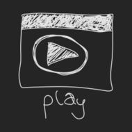 Simple doodle of a play symbol