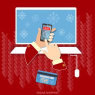 Christmas shopping snowflakes e-commerce buy now concept