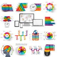 Collection of infographic vector design template