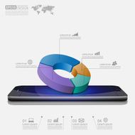 smartphone with business graph vector