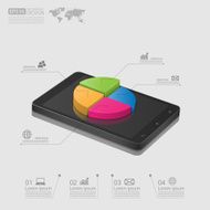 smartphone with business graph vector N2