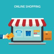 online shopping concept flat design N2