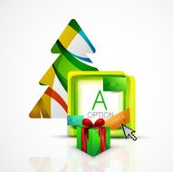 Abstract web message box with Christmas decoration N2