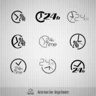 24 hours vector icons