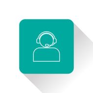 Customer support operator with headset icon