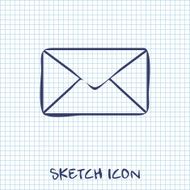 sketch icon of mail