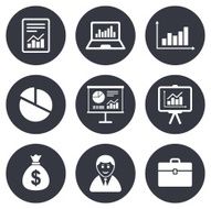 Statistics accounting icons Charts signs N2