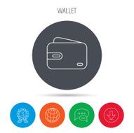 Wallet icon Cash money bag sign