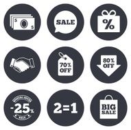 Sale discounts icon Shopping deal signs N2