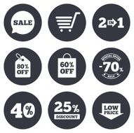 Sale discounts icon Shopping deal signs N3