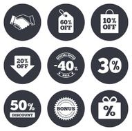 Sale discounts icon Shopping deal signs N5