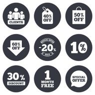 Sale discounts icon Shopping deal signs N6