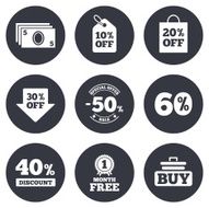 Sale discounts icon Shopping deal signs N8