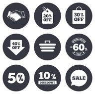 Sale discounts icon Shopping deal signs N9