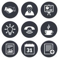 Office documents and business icons