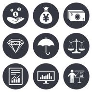 Money cash and finance icons Savings sign
