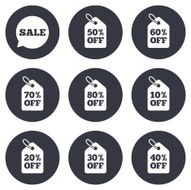 Sale discounts icons Special offer signs