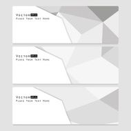 Set of 3 light grey vector web banners