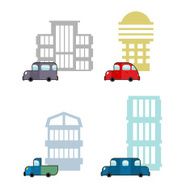Set of car and House Transport business buildings Collecti
