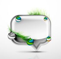 Modern abstract speech bubble with Christmas decoration N4